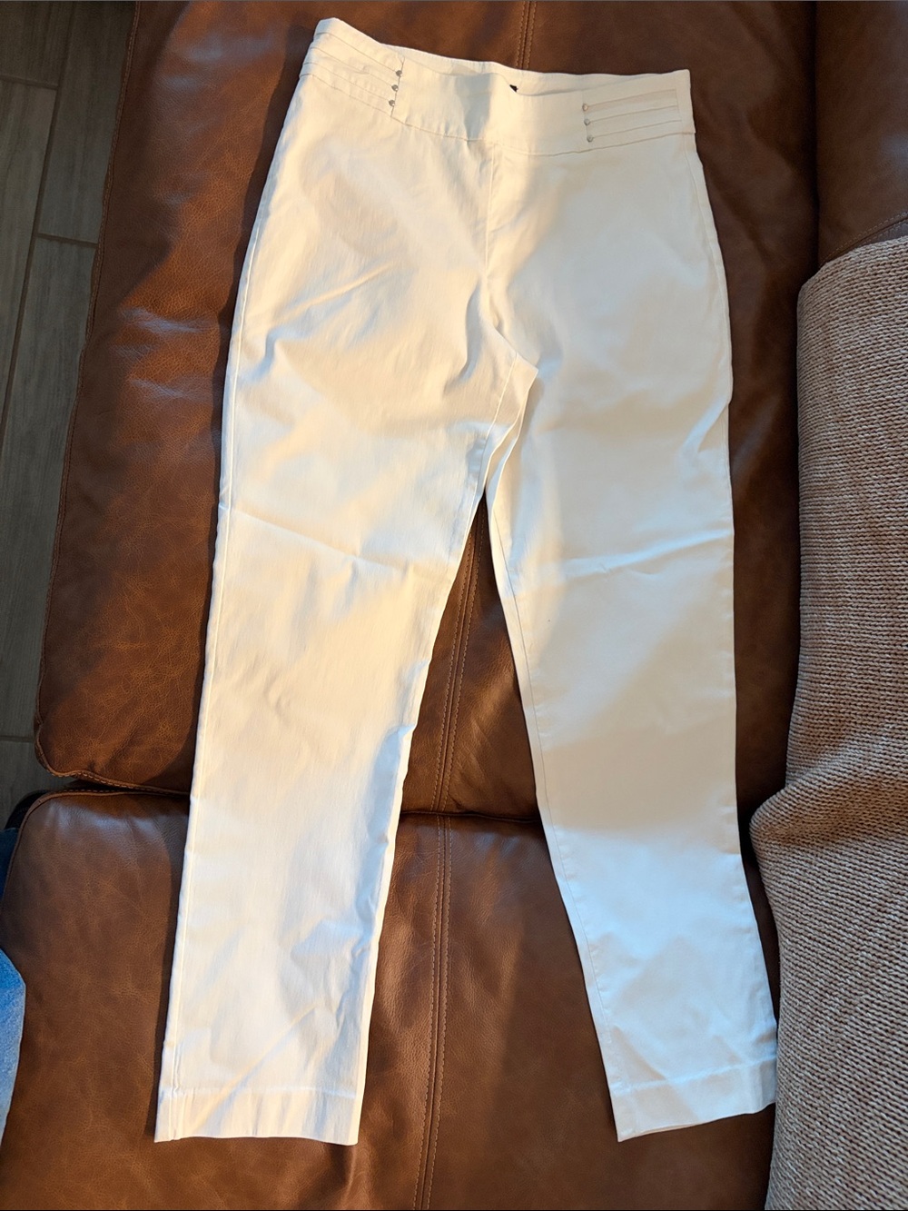 JM Collection White Ankle-Length Slim Jeans
